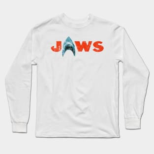 Red Caption Jaws Long Sleeve T-Shirt